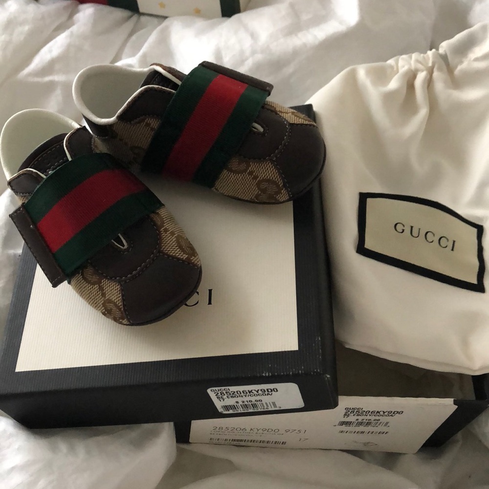 GUCCI ebony/Cocoa baby sneakers